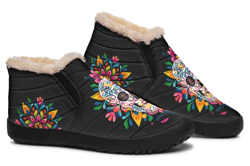 Sugar Skull Winter Shoes - Offbeat Sweetie