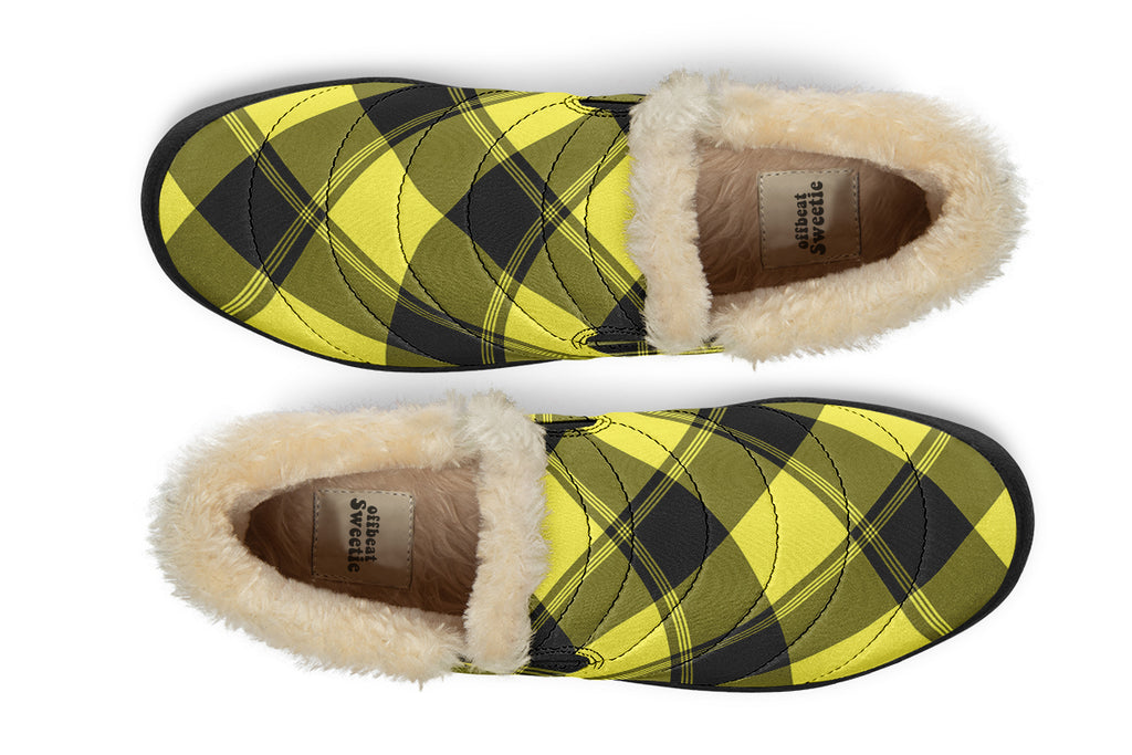 Sunny Yellow Plaid Winter Shoes
