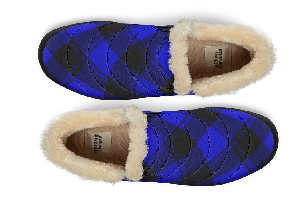 Vivid Blue Plaid Winter Shoes
