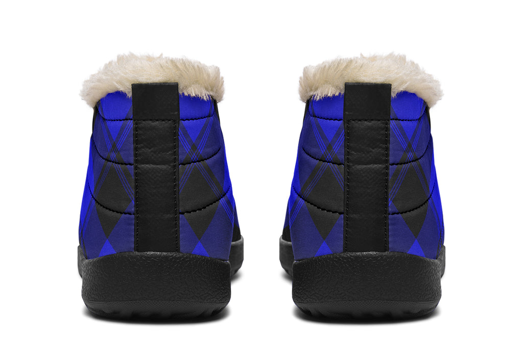 Vivid Blue Plaid Winter Shoes