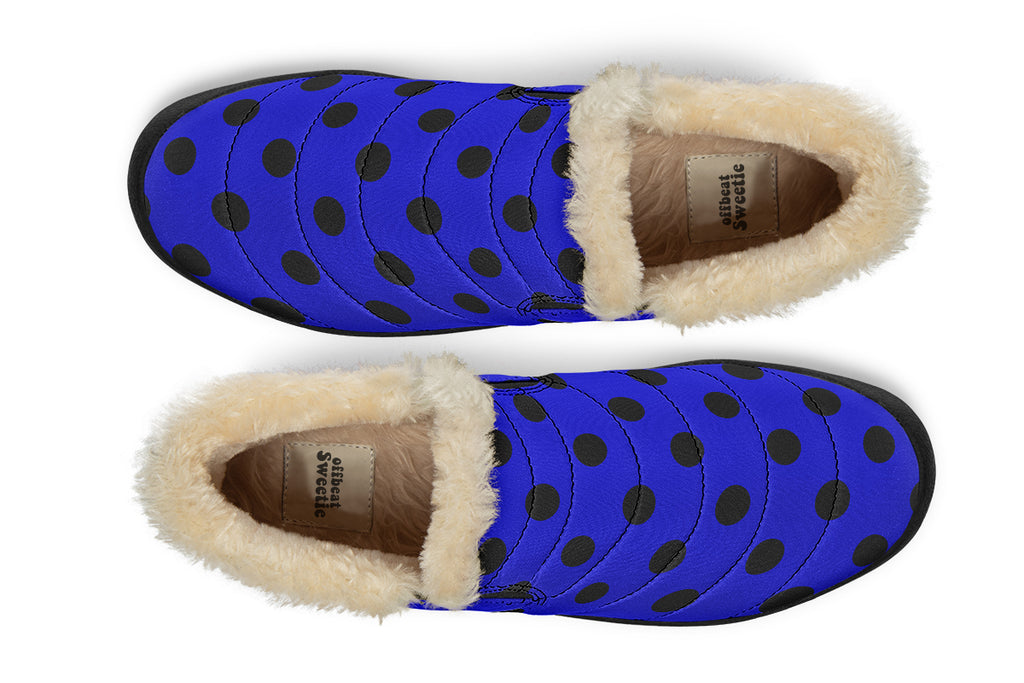 Vivid Blue Polka Dot Winter Shoes
