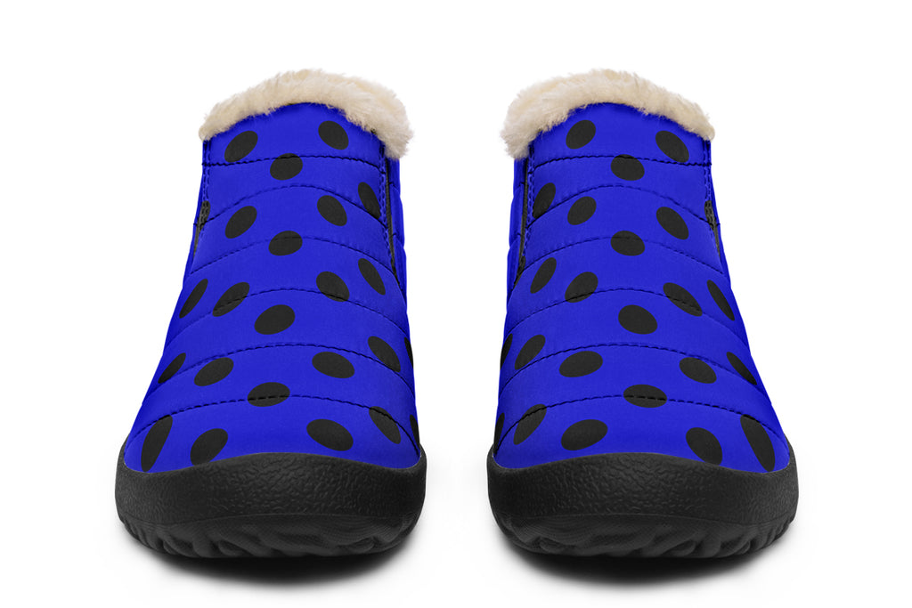 Vivid Blue Polka Dot Winter Shoes