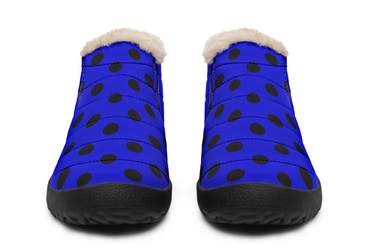 Vivid Blue Polka Dot Winter Shoes