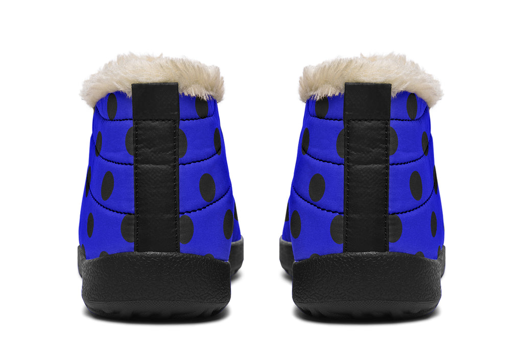 Vivid Blue Polka Dot Winter Shoes