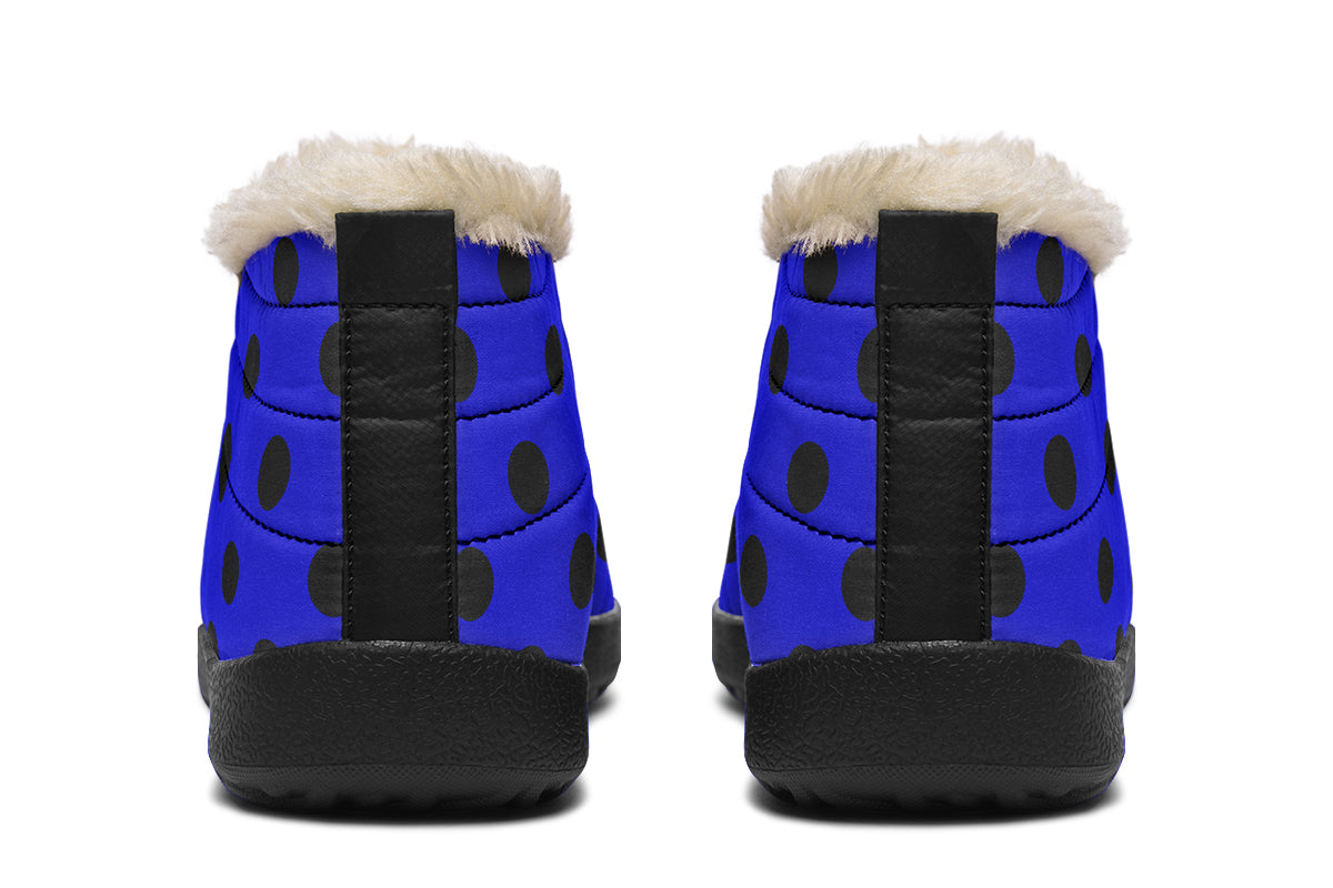 Vivid Blue Polka Dot Winter Shoes