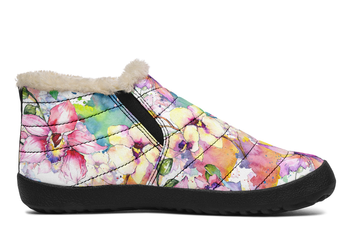 Watercolour Flowers Winter Shoes - Offbeat Sweetie