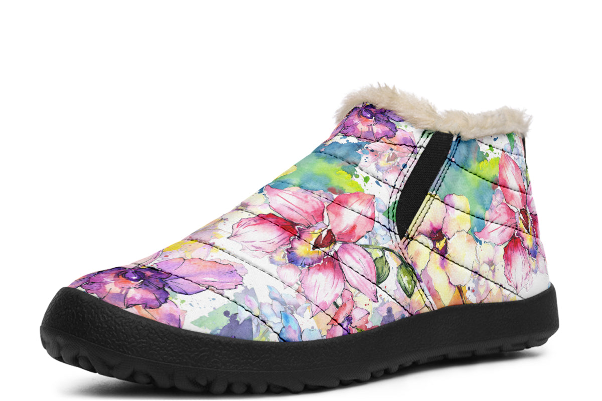 Watercolour Flowers Winter Shoes - Offbeat Sweetie