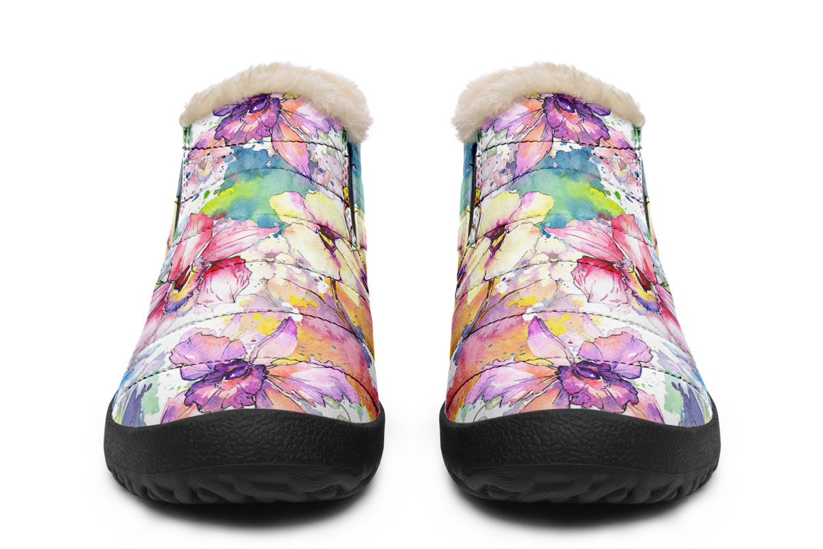 Watercolour Flowers Winter Shoes - Offbeat Sweetie