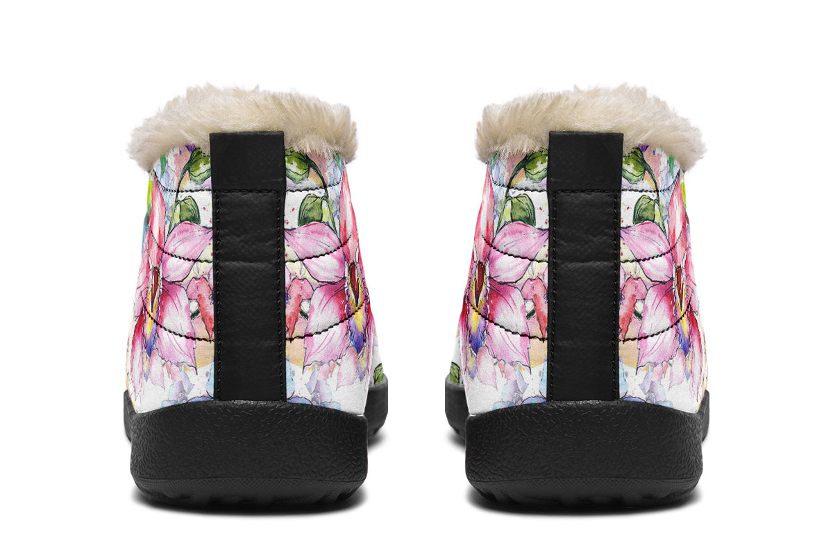 Watercolour Flowers Winter Shoes - Offbeat Sweetie