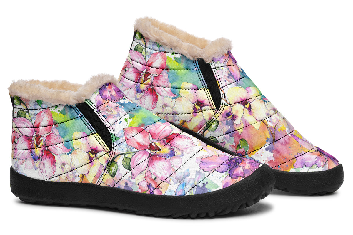 Watercolour Flowers Winter Shoes - Offbeat Sweetie