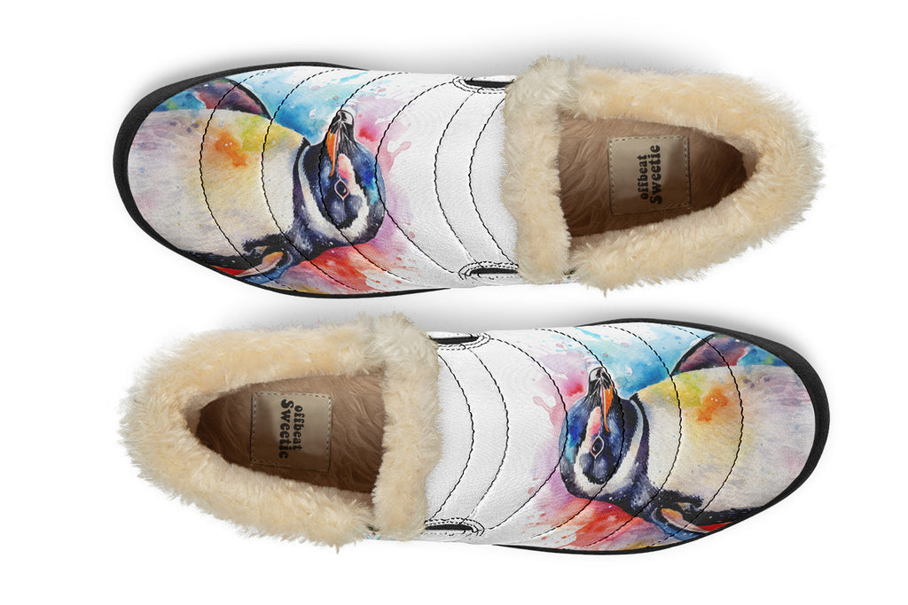 Watercolour Penguin Winter Shoes - Offbeat Sweetie