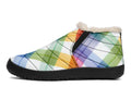 Watercolour Rainbow Plaid Winter Shoes