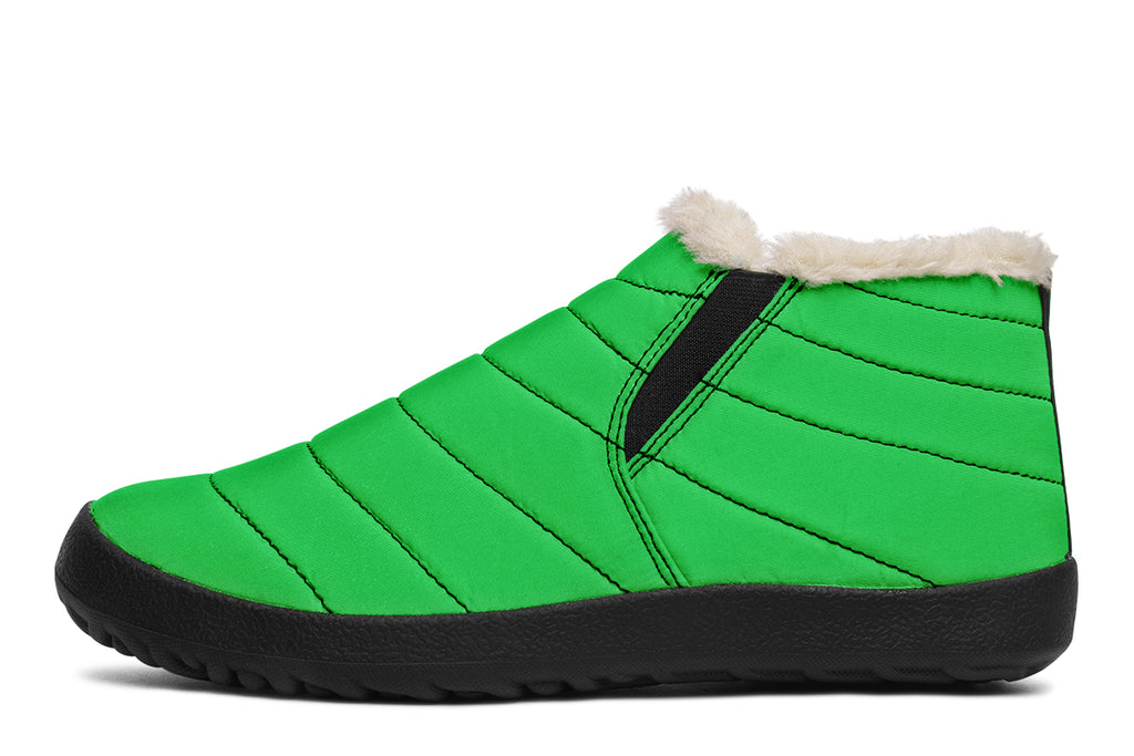 Yellow And Green Mismatch Winter Shoes - Offbeat Sweetie