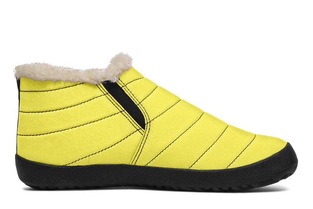 Yellow And Purple Mismatch Winter Shoes - Offbeat Sweetie