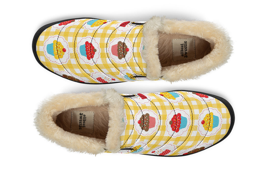 Yellow Gingham Cupcakes Winter Shoes