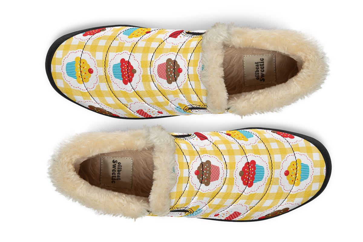 Yellow Gingham Cupcakes Winter Shoes