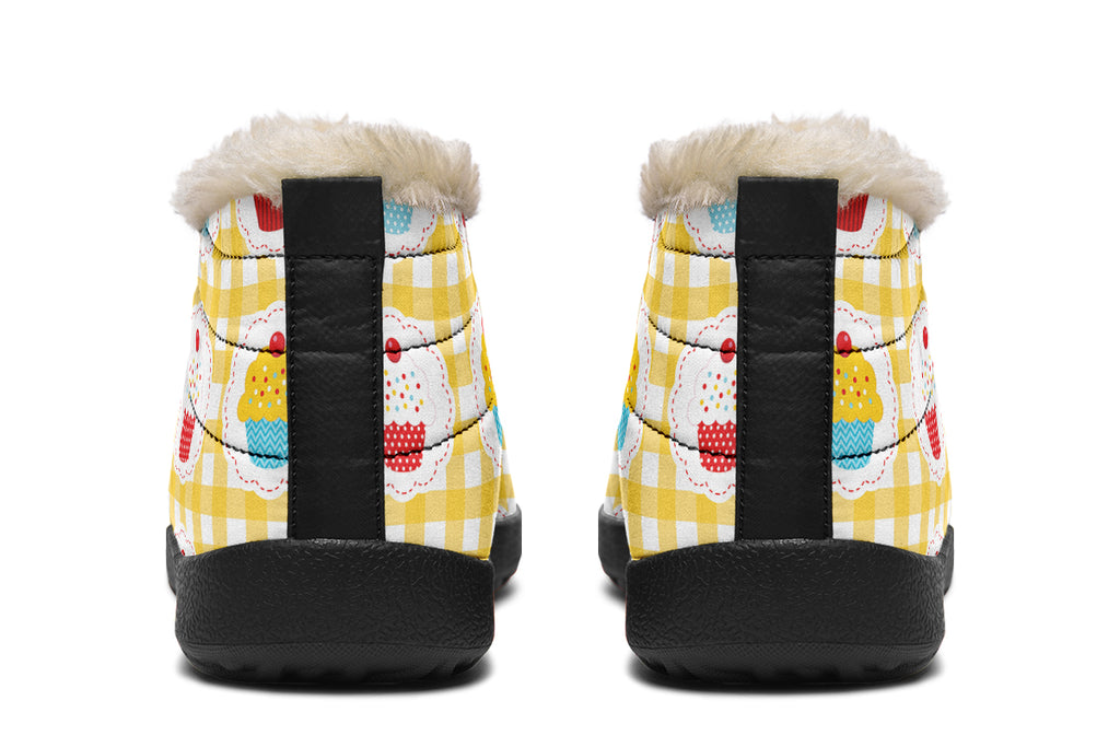 Yellow Gingham Cupcakes Winter Shoes