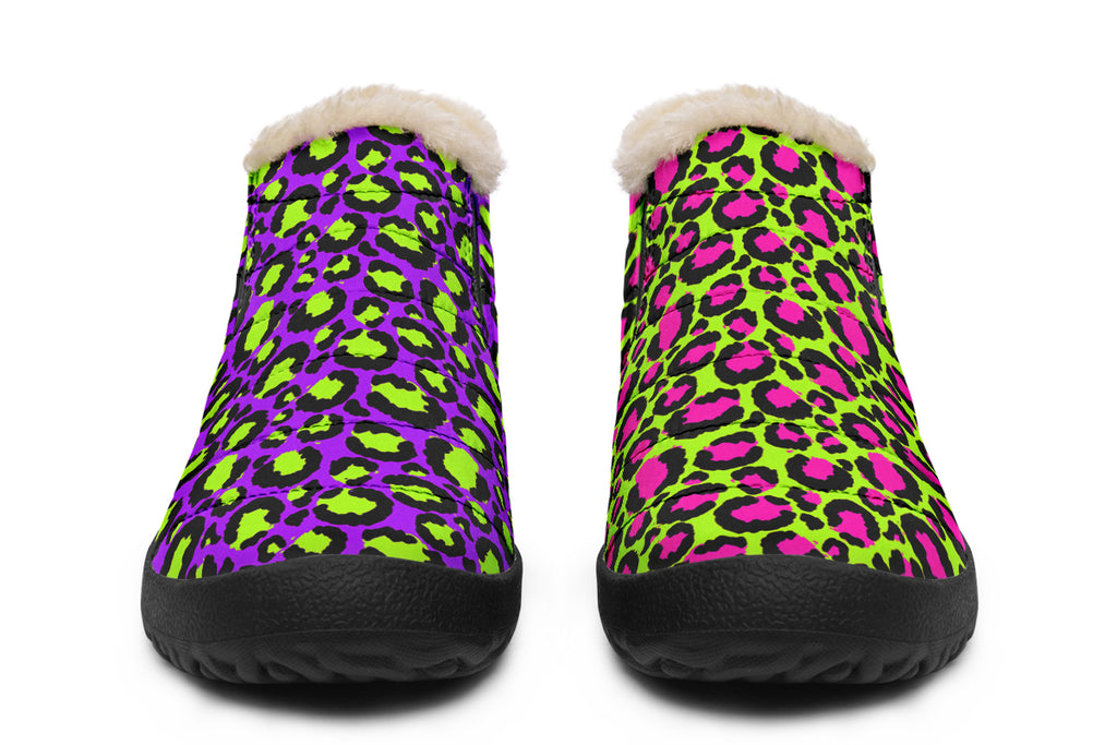 Zombie Leopard x Neon Leopard Mismatch Winter Shoes