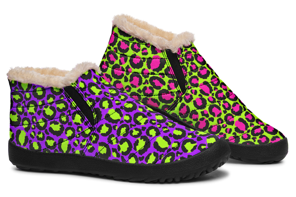 Zombie Leopard x Neon Leopard Mismatch Winter Shoes