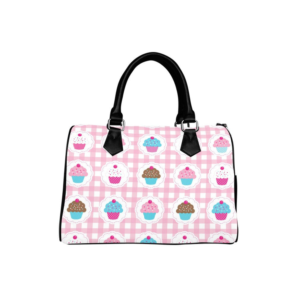 Pink Gingham Cupcakes Boston Handbag