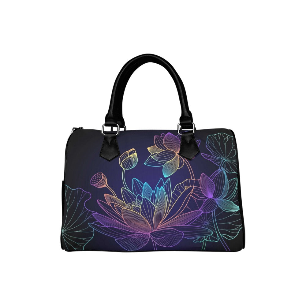 Rainbow Lotus Flowers Boston Handbag - Offbeat Sweetie