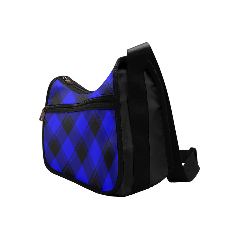 Vivid Blue Plaid Crossbody Bag