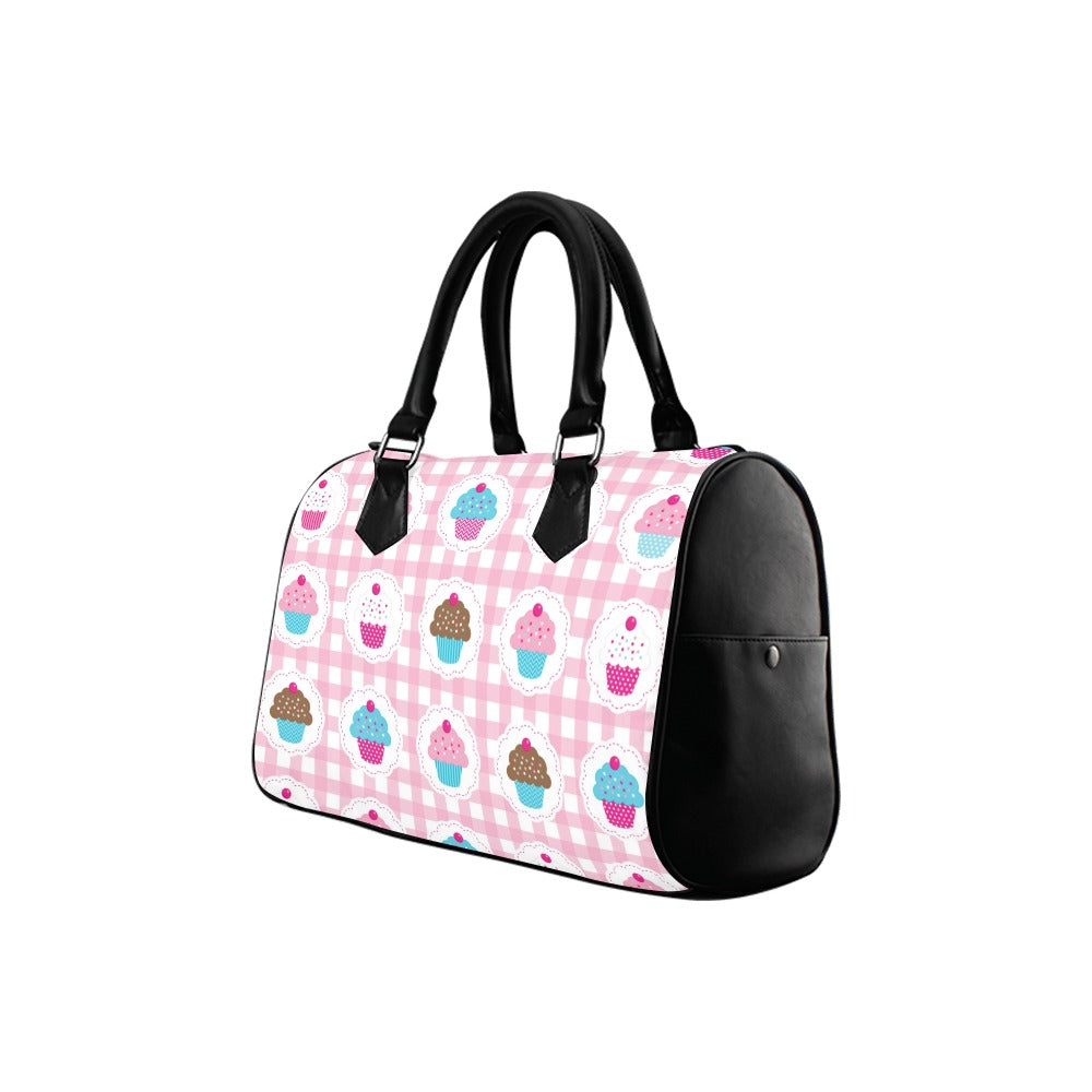 Pink Gingham Cupcakes Boston Handbag