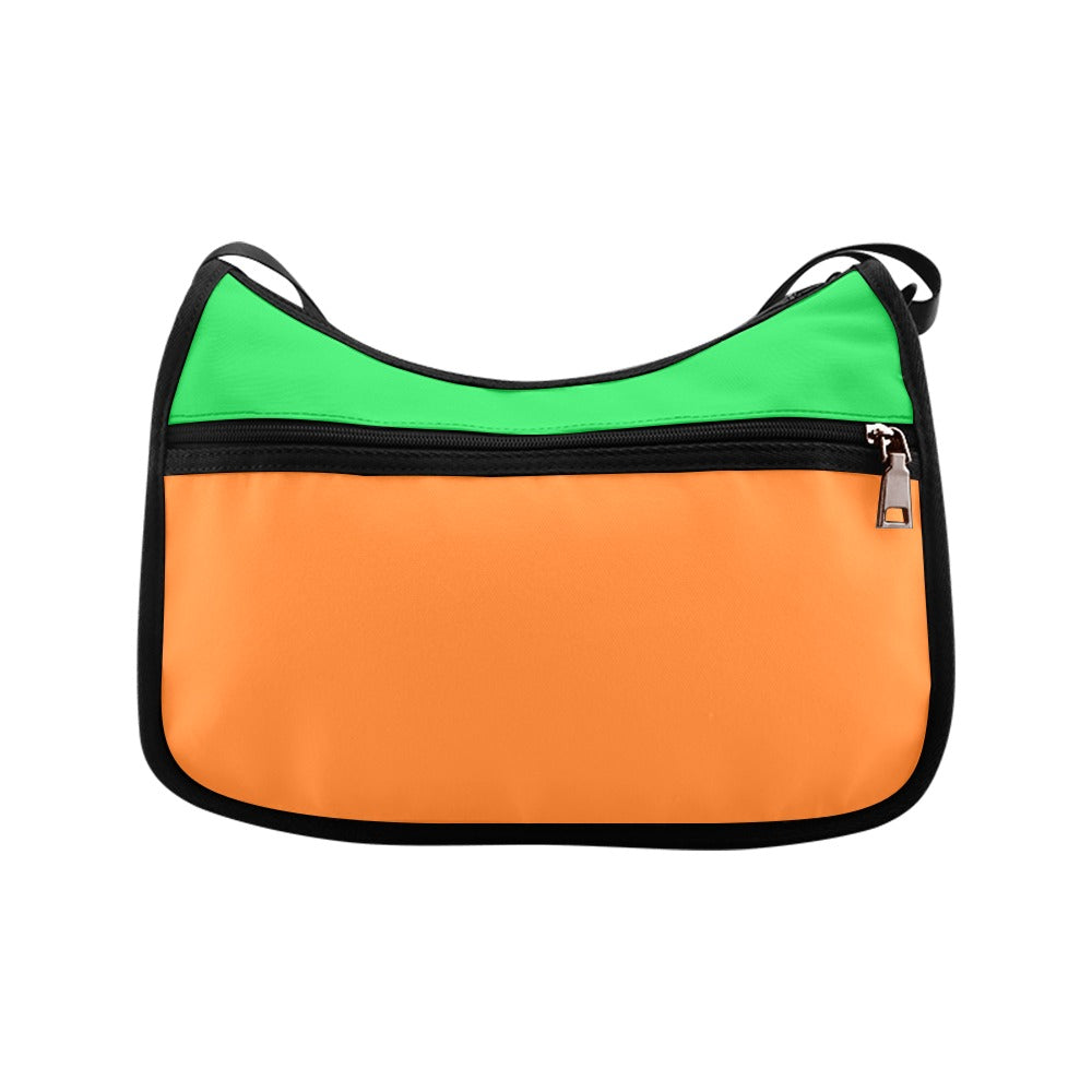 Orange and Green Mismatch Crossbody Bag - Offbeat Sweetie