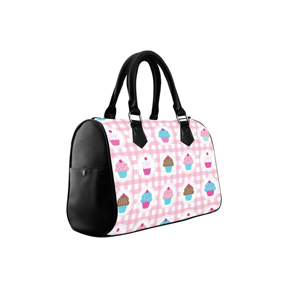 Pink Gingham Cupcakes Boston Handbag