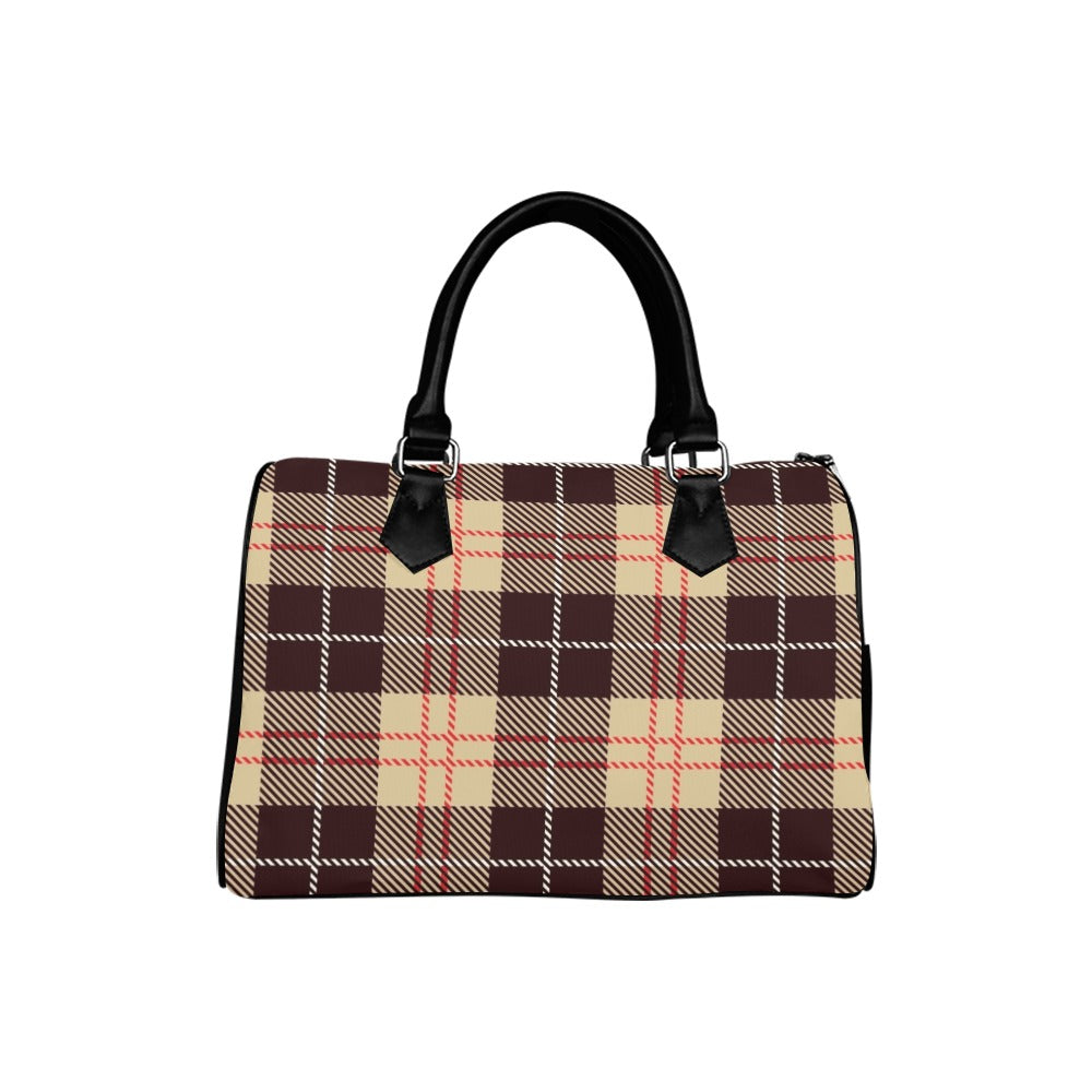 Choco Mocha Plaid Boston Handbag