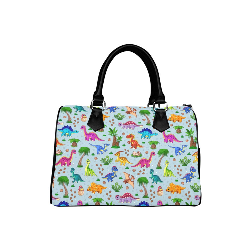 Blue Baby Dinos Boston Handbag - Offbeat Sweetie
