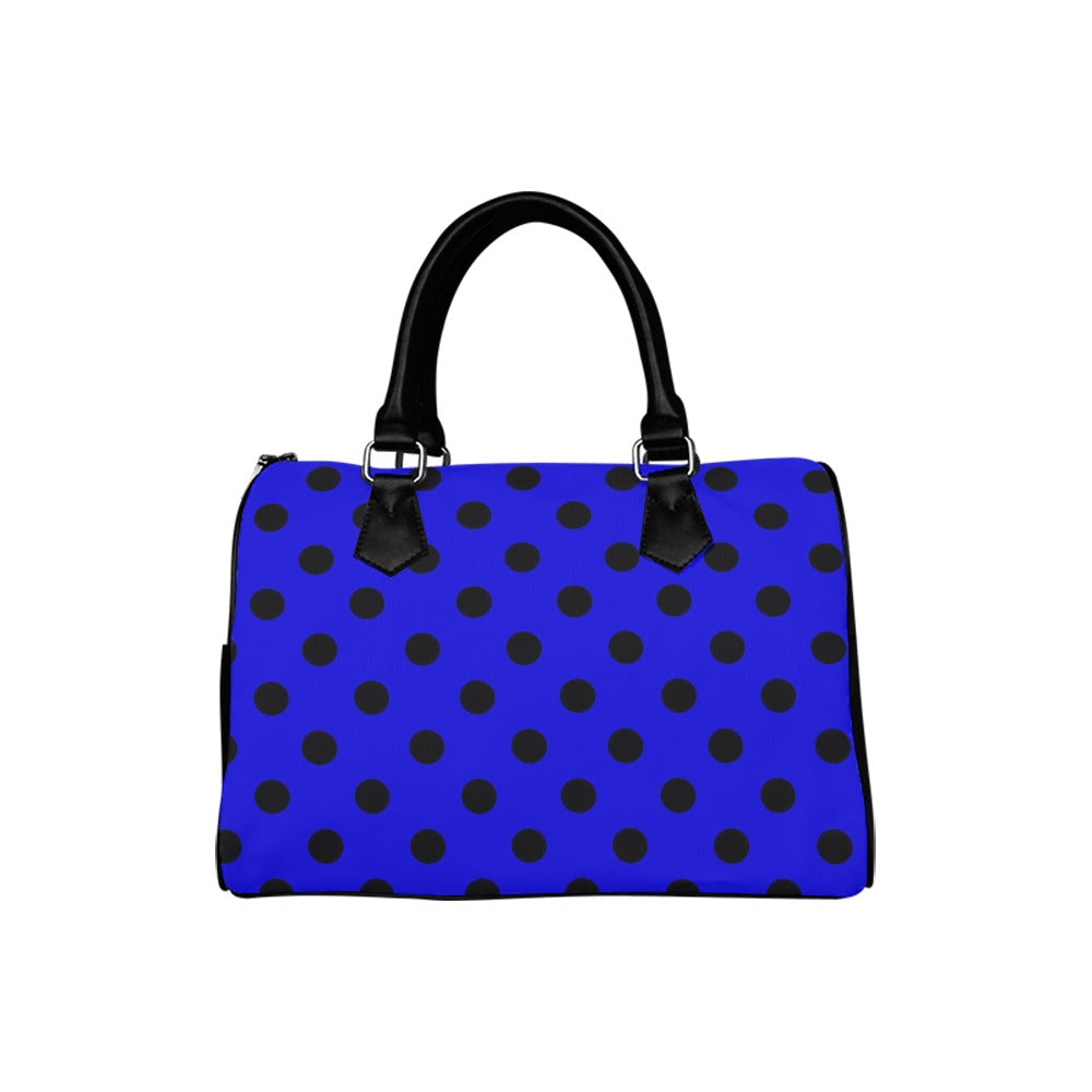 Vivid Blue Polka Dot Boston Handbag