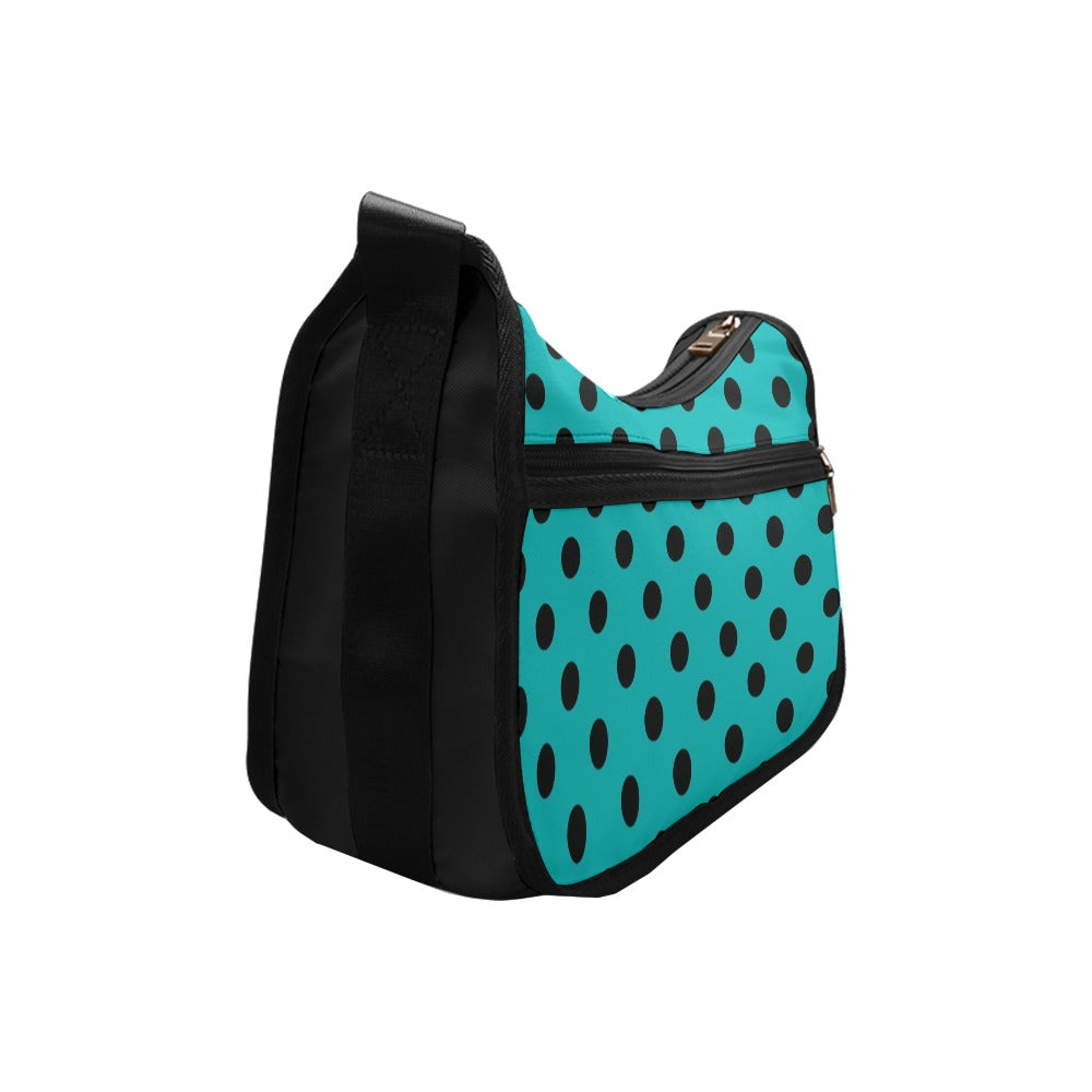 Pennyroyal Teal Polka Dot Crossbody Bag