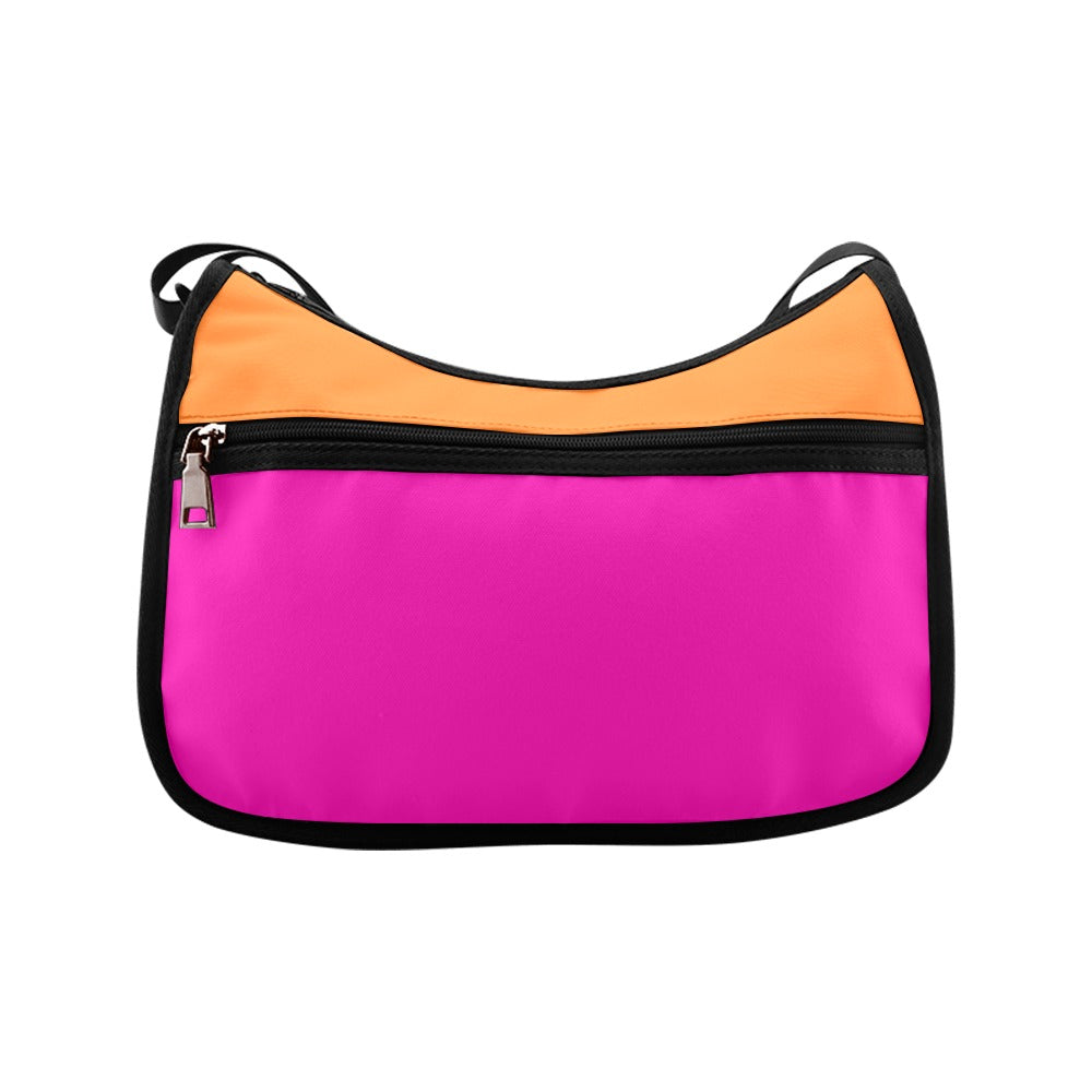 Pink And Orange Mismatch Crossbody Bag - Offbeat Sweetie