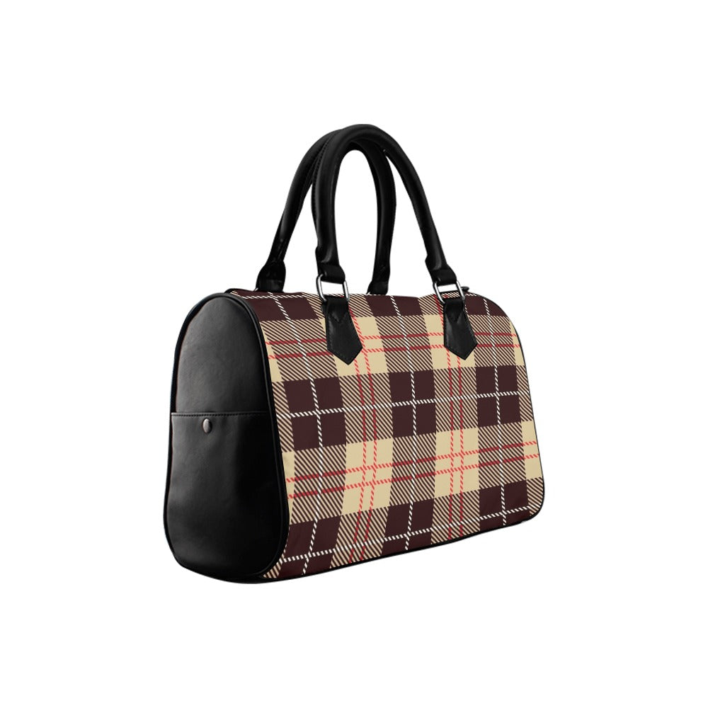 Choco Mocha Plaid Boston Handbag