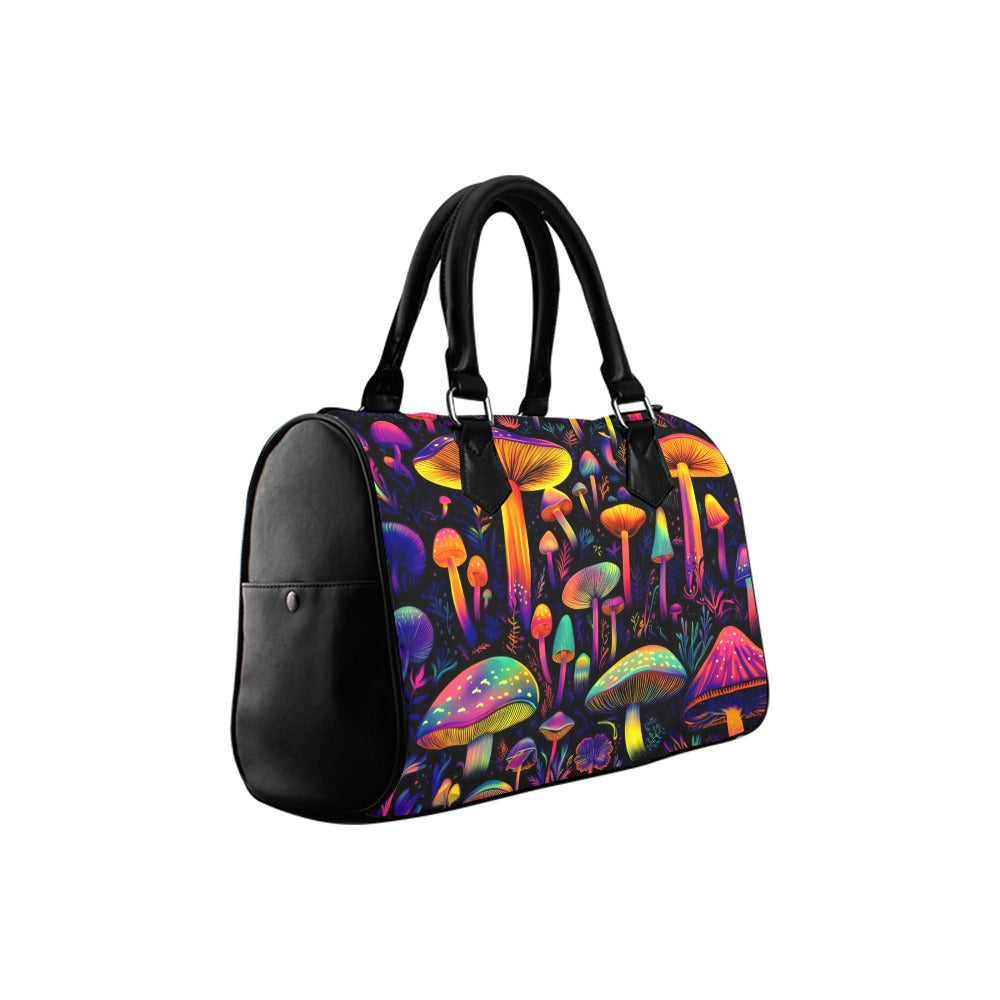 Neon Mushrooms Boston Handbag - Offbeat Sweetie