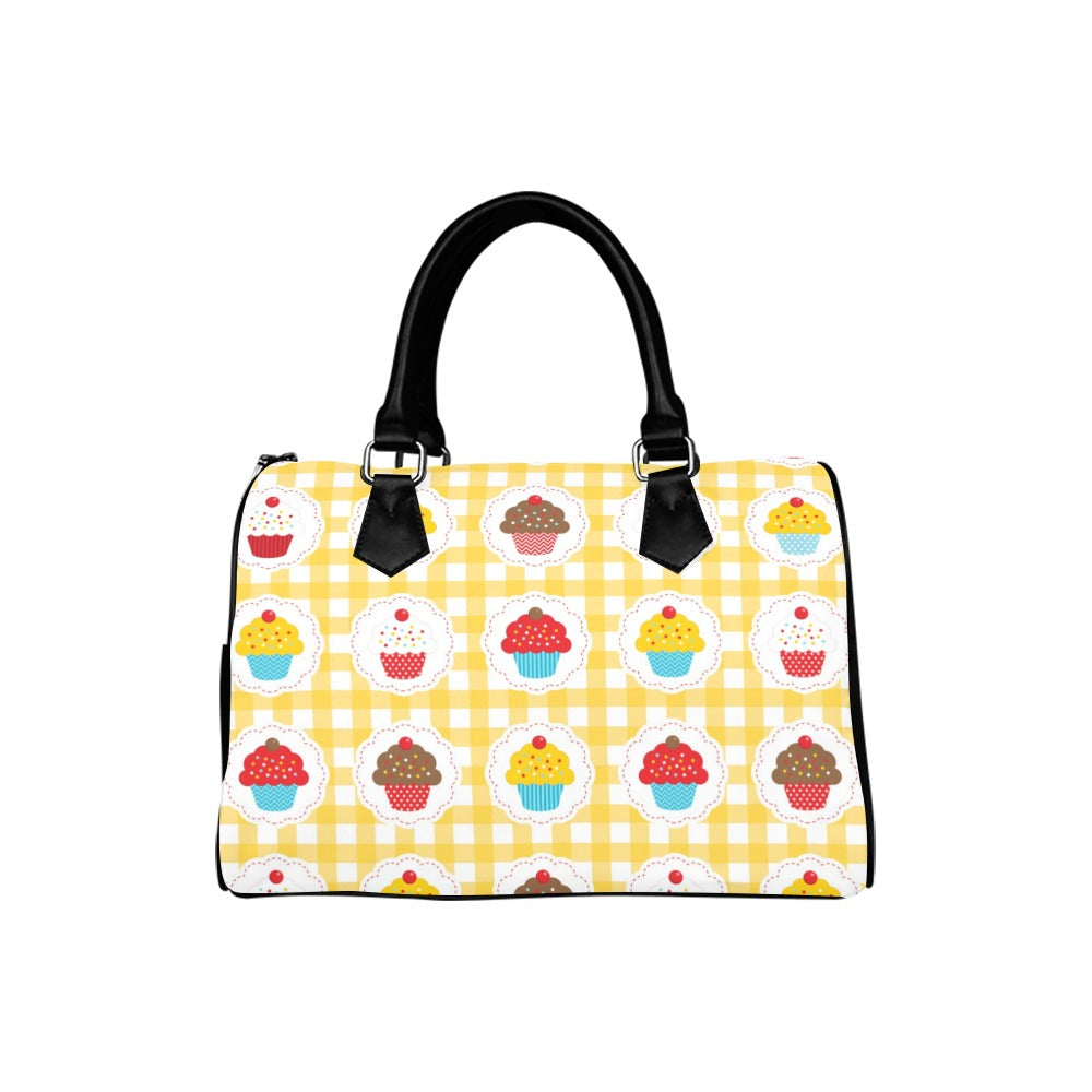 Yellow Gingham Cupcakes Boston Handbag