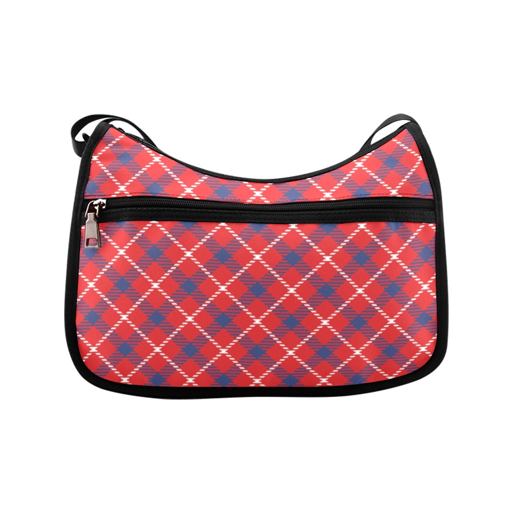 Cherry Red Plaid Crossbody Bag