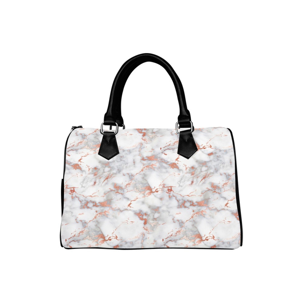 Marble Blush Boston Handbag - Offbeat Sweetie