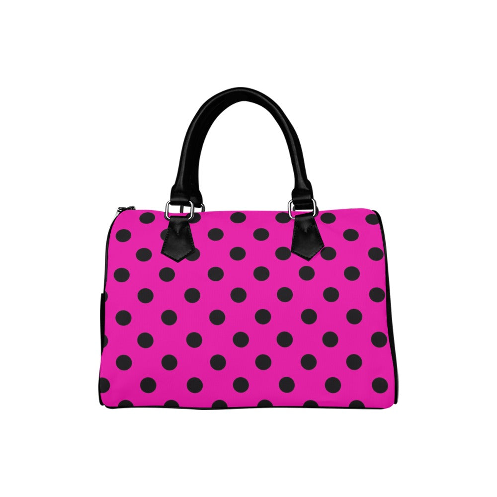 Pretty In Pink Polka Dot Boston Handbag