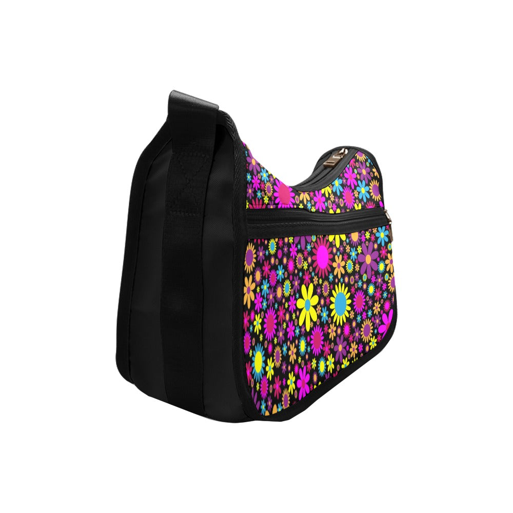 Funky Retro Flowers Crossbody Bag - Offbeat Sweetie