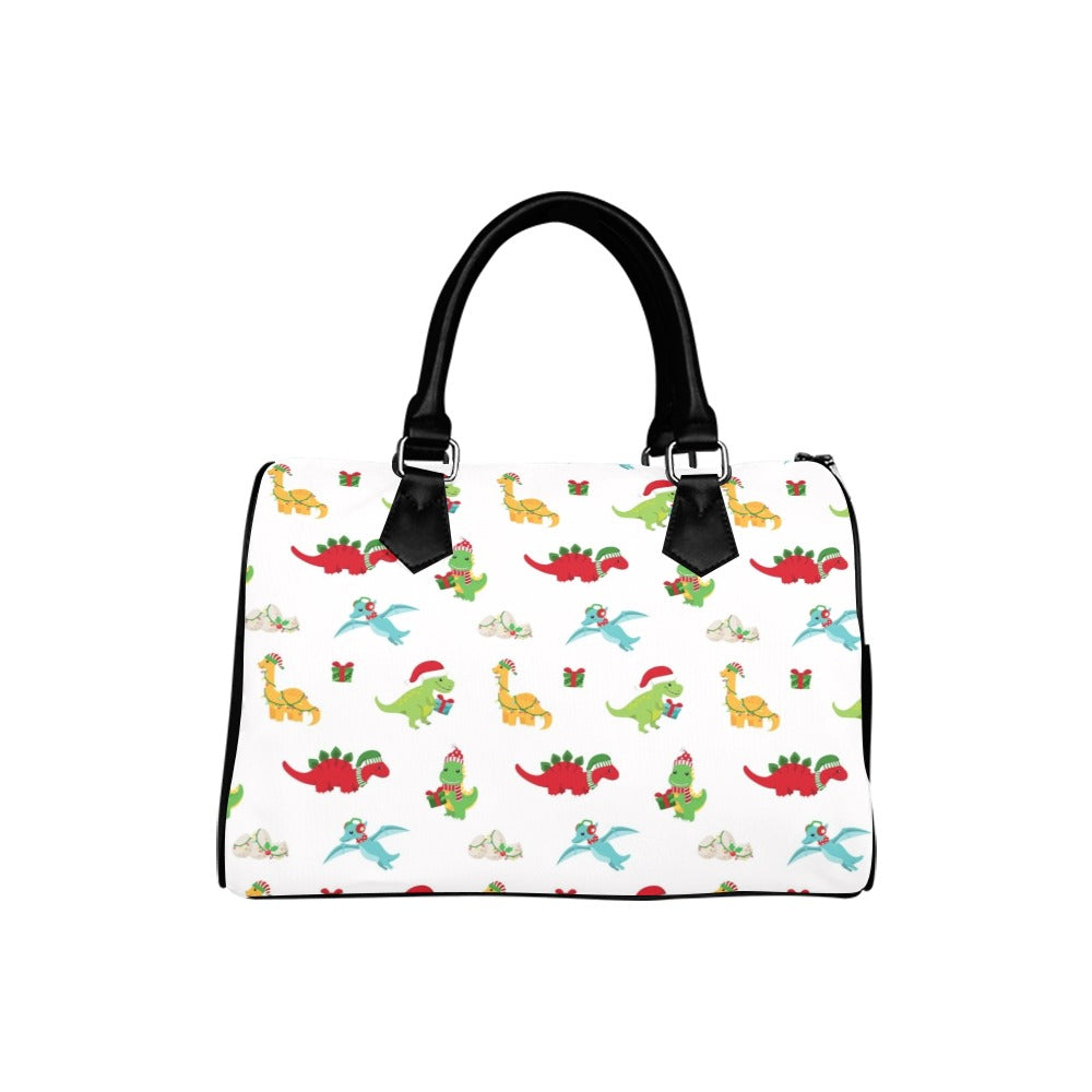 Dino Christmas Boston Handbag - Offbeat Sweetie