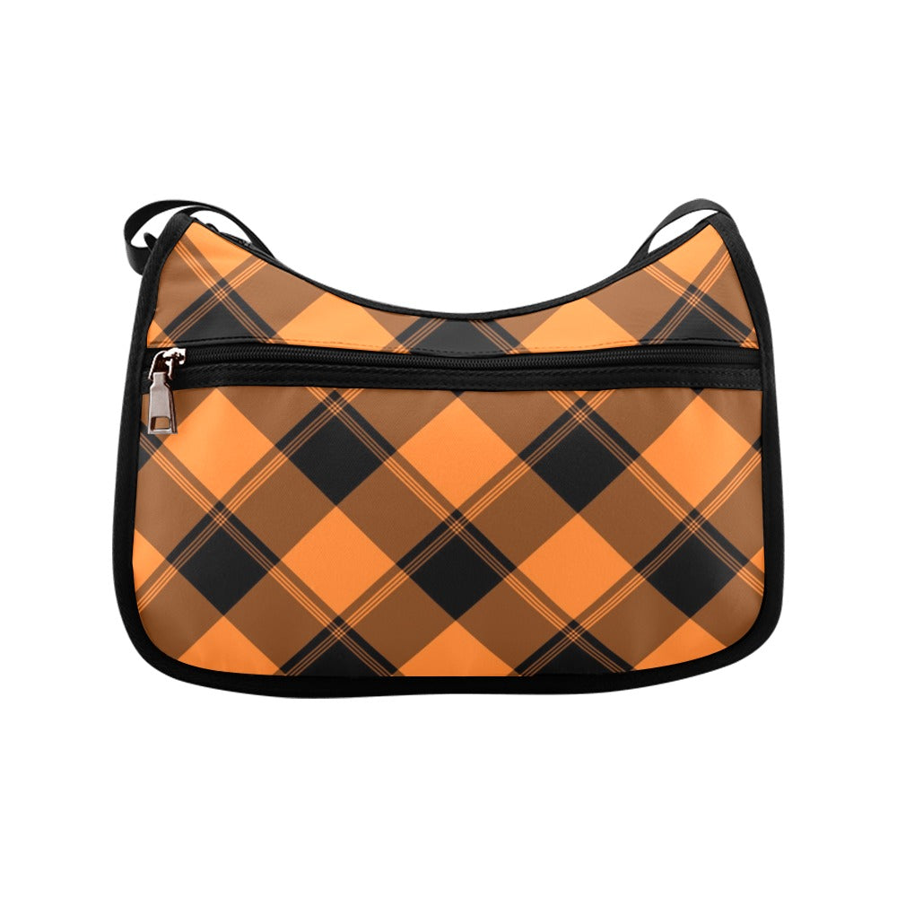 Pumpkin Pop Plaid Crossbody Bag