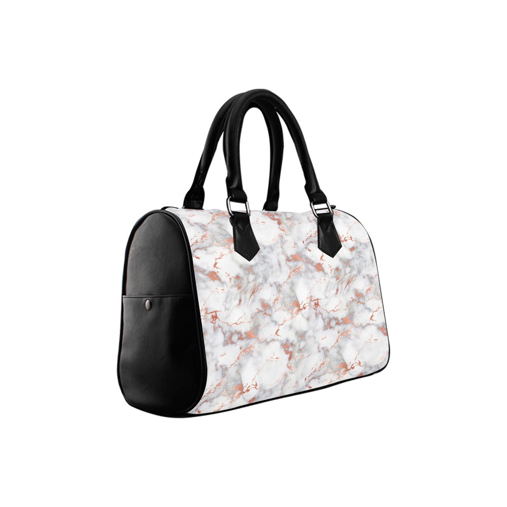 Marble Blush Boston Handbag - Offbeat Sweetie