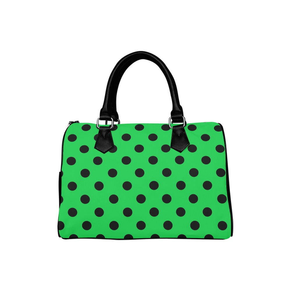 Lucky Green Polka Dot Boston Handbag