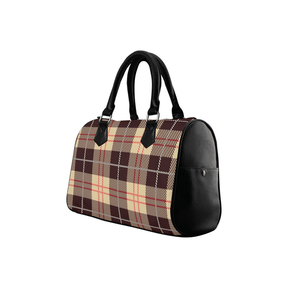 Choco Mocha Plaid Boston Handbag