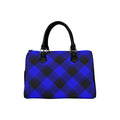 Vivid Blue Plaid Boston Handbag