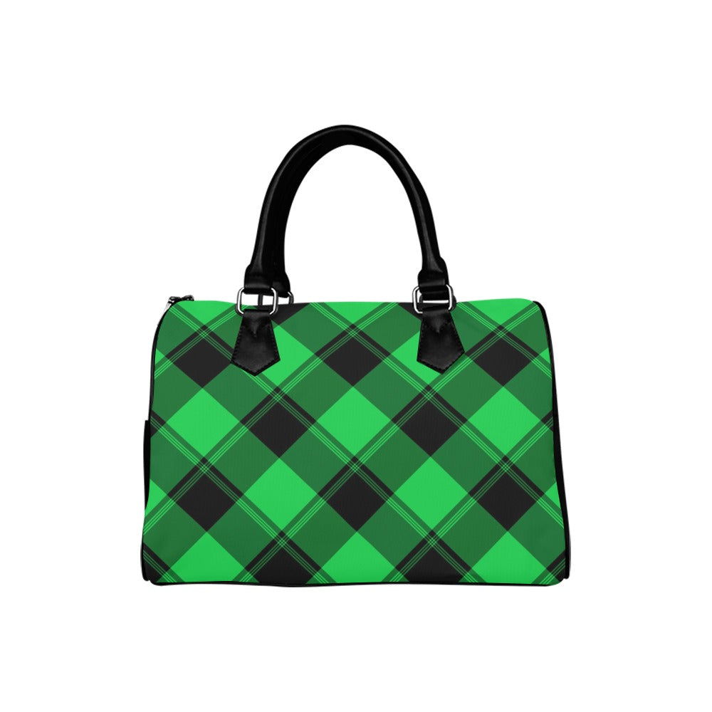 Lucky Green Plaid Boston Handbag