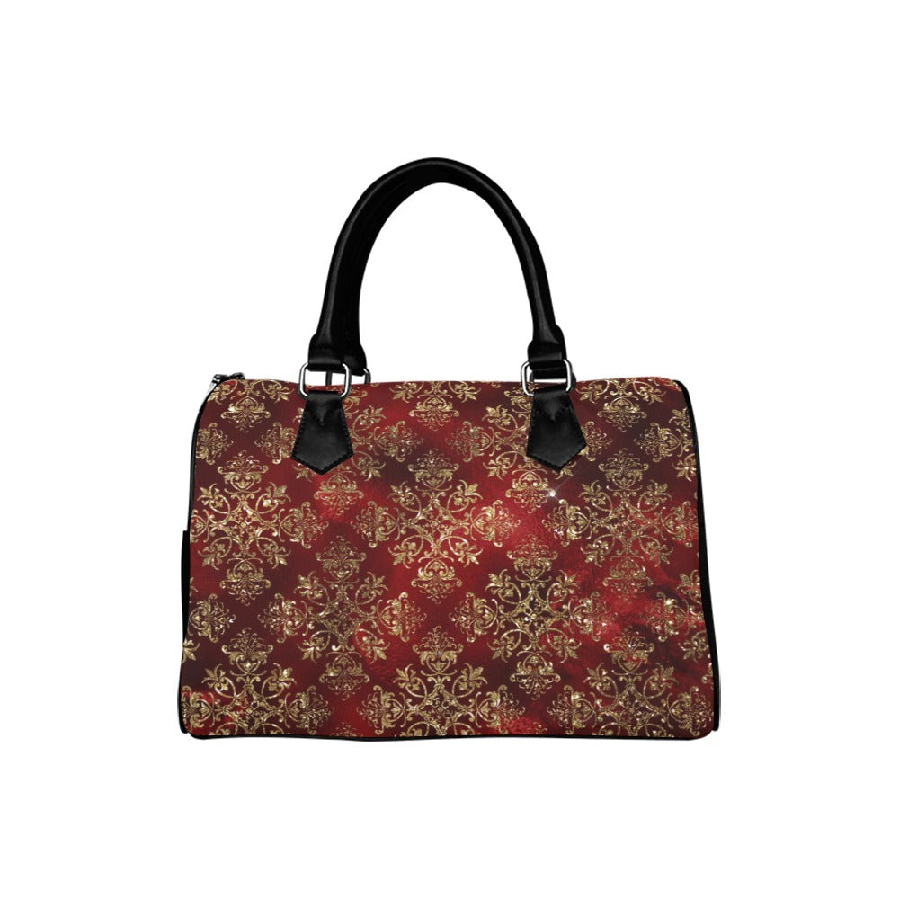 Christmas Wrapping Paper Boston Handbag - Offbeat Sweetie