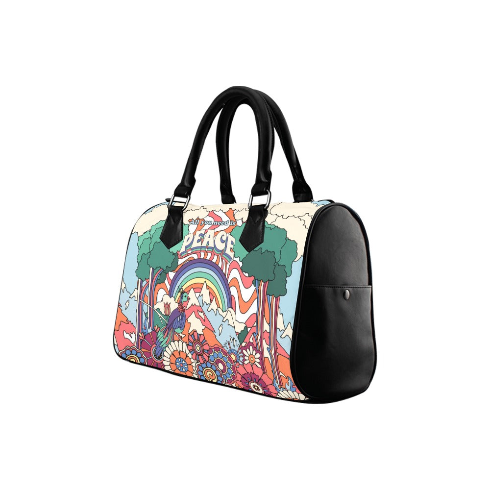 Peace and Love Boston Handbag - Offbeat Sweetie